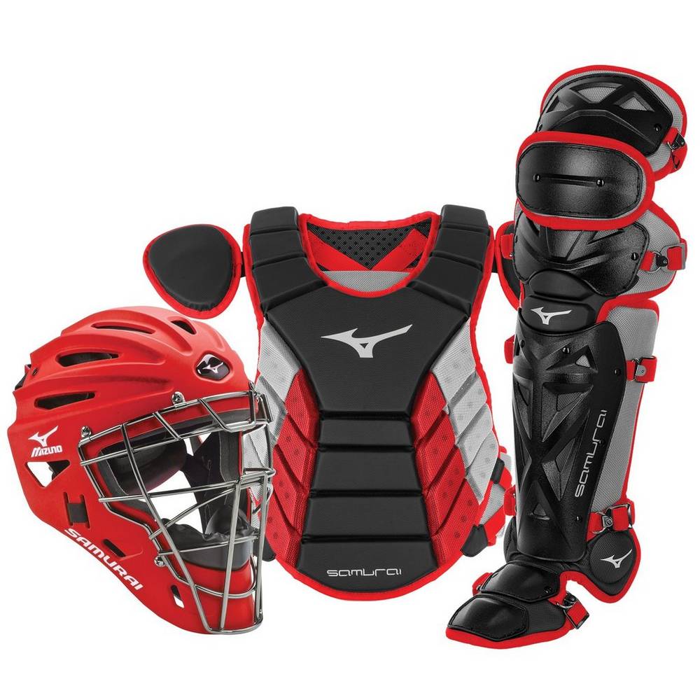 Mizuno Samurai Adult 15" Boxed - Erkek Catchers Gear - Siyah/Kırmızı Türkiye (PHUMEX-807)